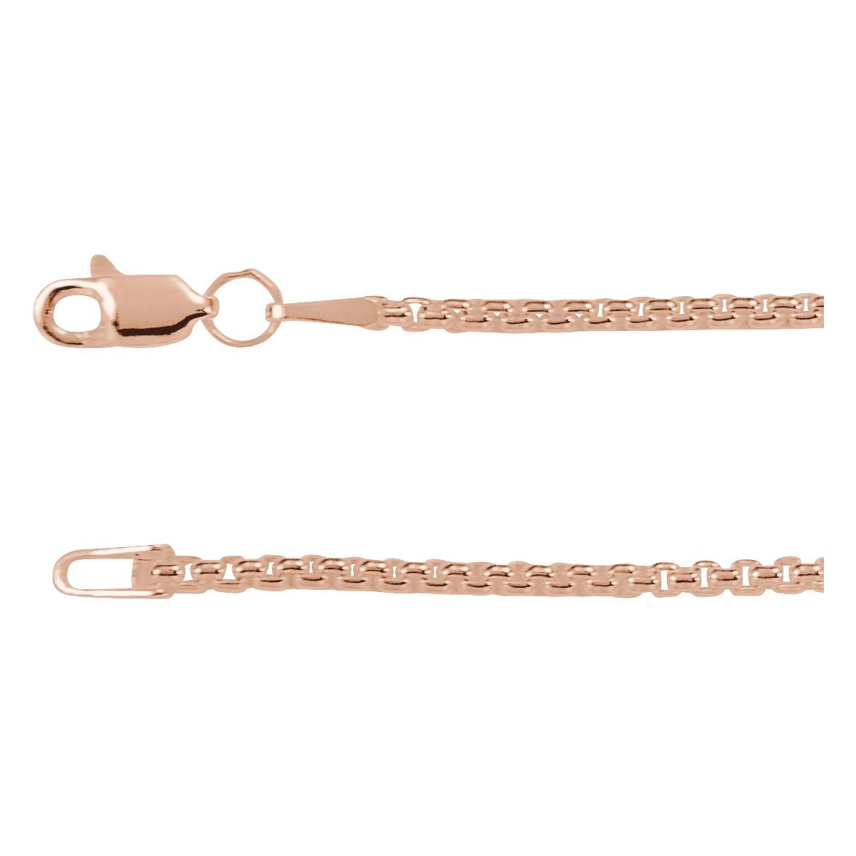 Rounded Box Chain Bracelet (1.8 Mm / 7 In) - 14K Rose Gold - Series CH1091