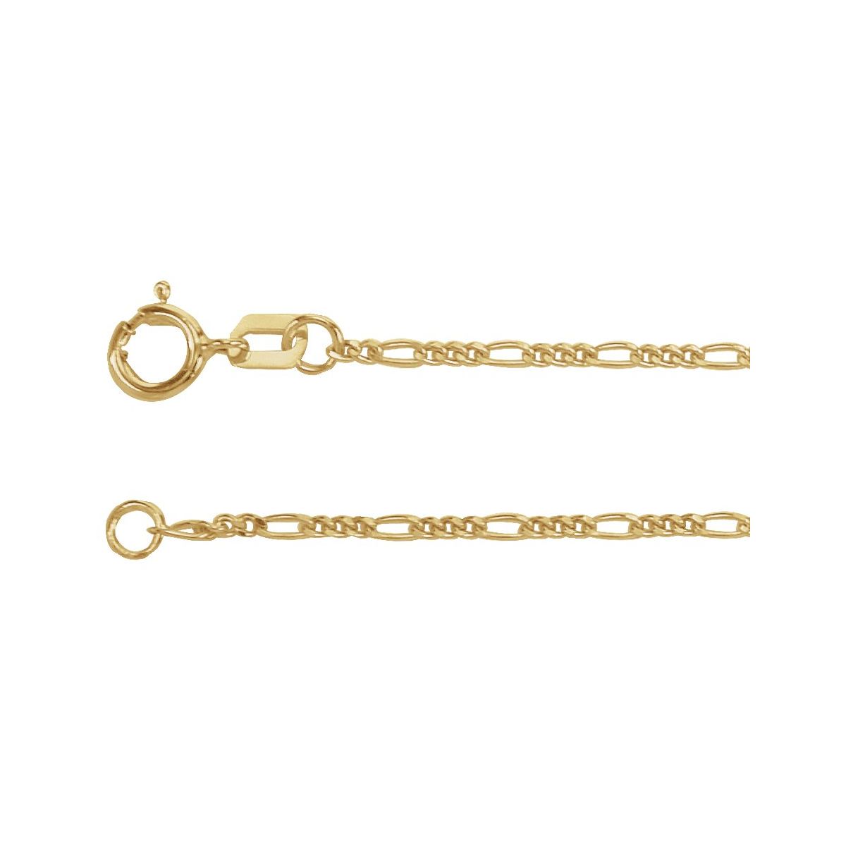 1.28 mm Figaro Chain Bracelet (1.28 Mm / 7 In) - 14K Yellow Gold - Series CH1098