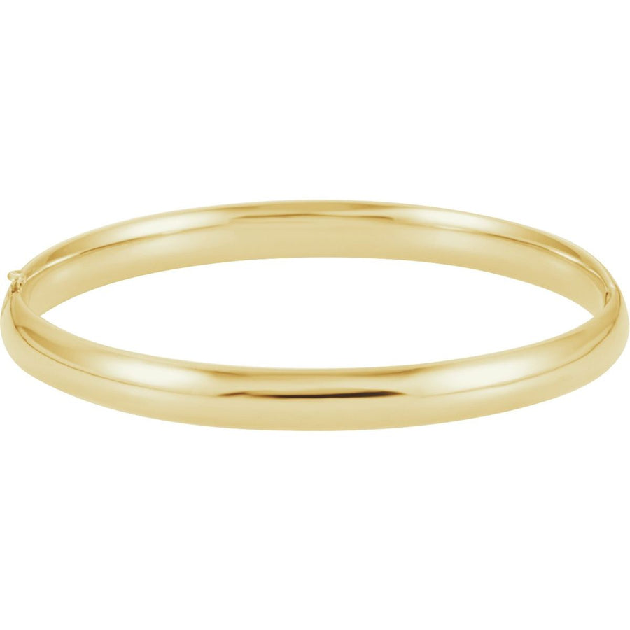 Hinged Bangle Bracelet (6.5 Mm) - 14K Yellow Gold - Series BRC185