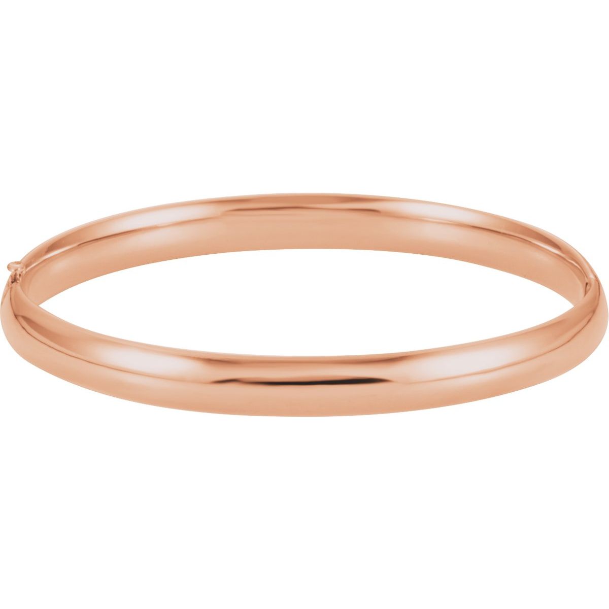 Hinged Bangle Bracelet (6.5 Mm) - 14K Rose Gold - Series BRC185