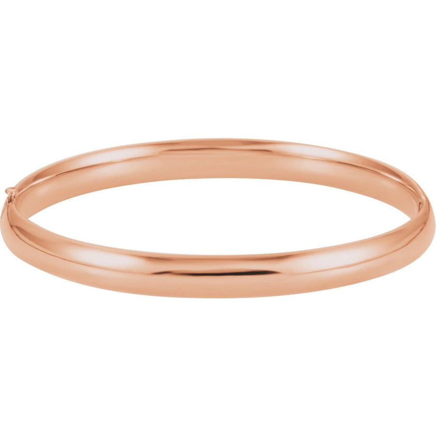 Hinged Bangle Bracelet (6.5 Mm) - 14K Rose Gold - Series BRC185