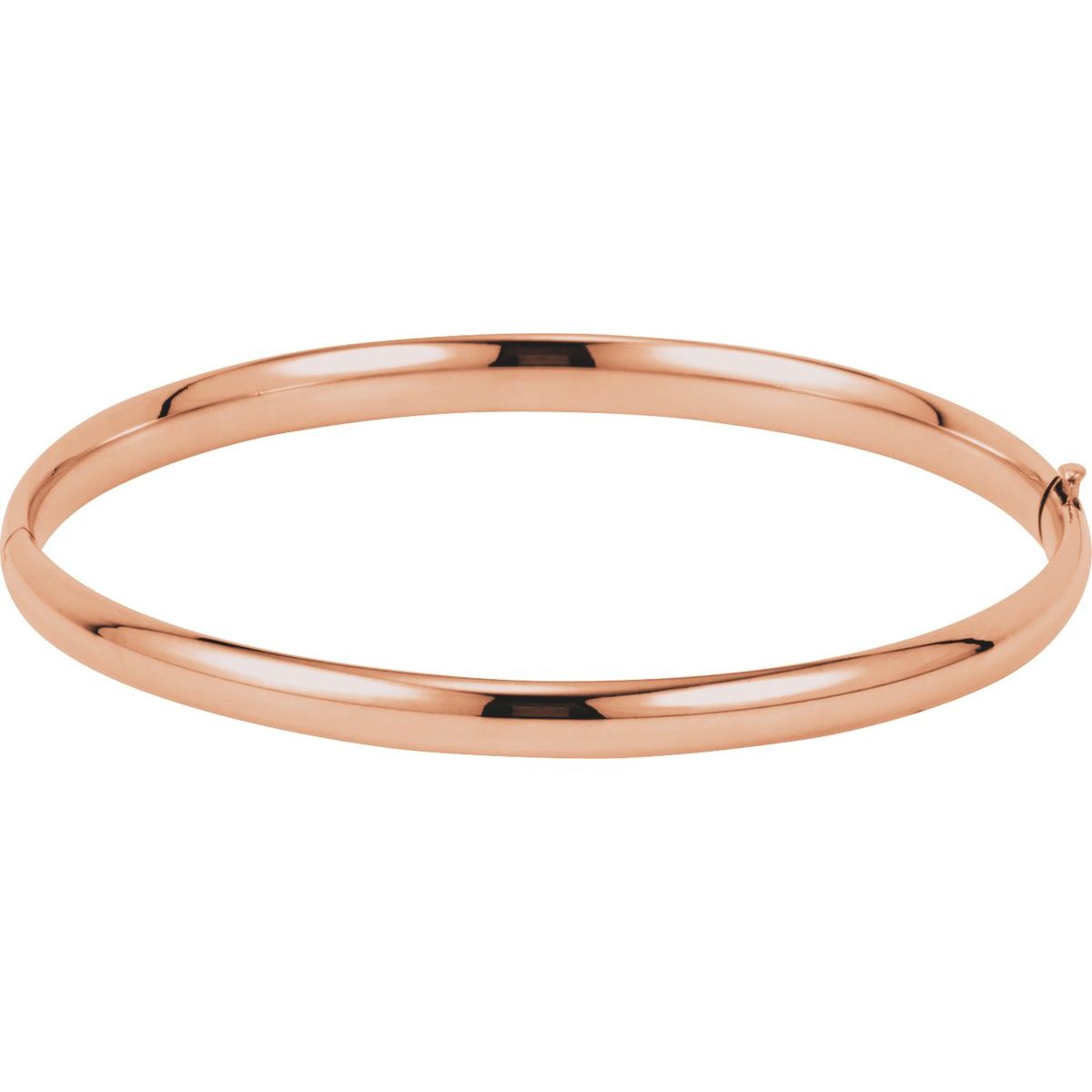 Hinged Bangle Bracelet (4.7 Mm) - 14K Rose Gold - Series BRC181