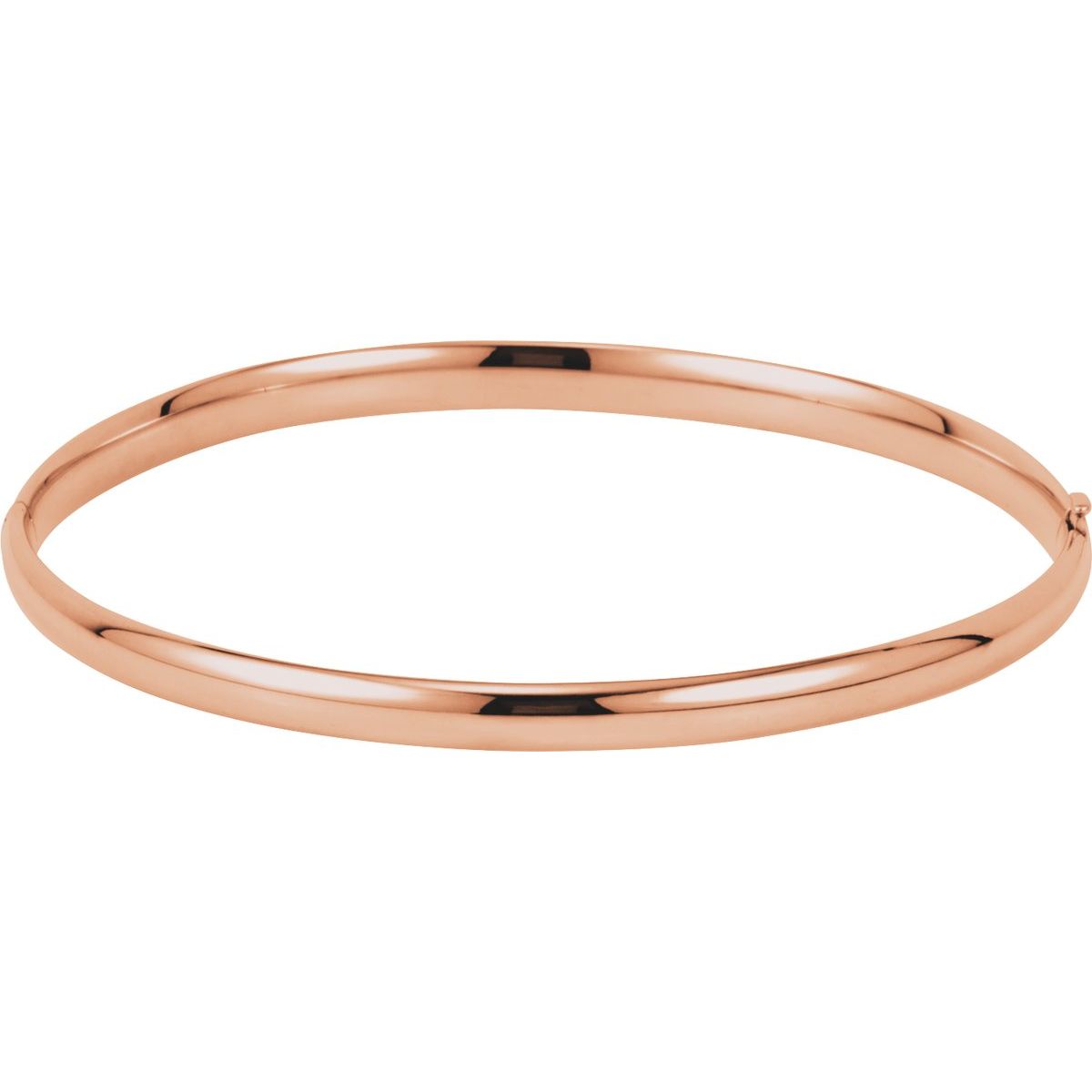 Hinged Bangle Bracelet (4 Mm) - 14K Rose Gold - Series BRC180