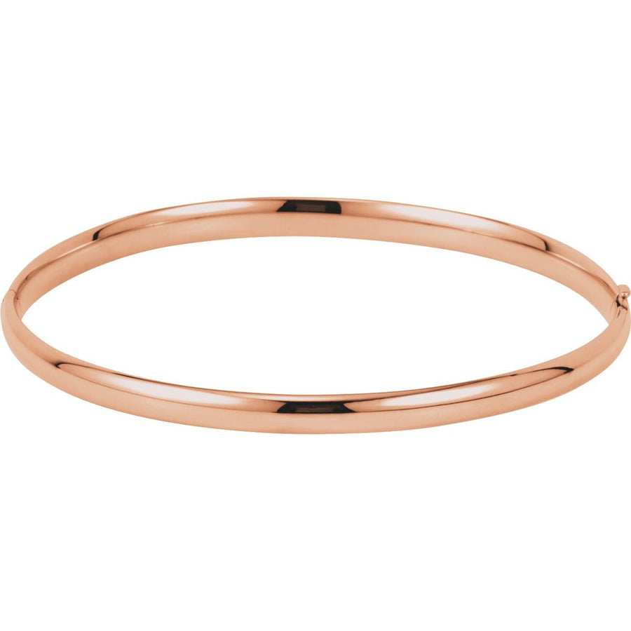 Hinged Bangle Bracelet (4 Mm) - 14K Rose Gold - Series BRC180