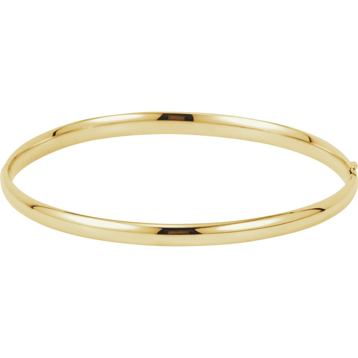 Hinged Bangle Bracelet (4 Mm) - 14K Yellow Gold - Series BRC180