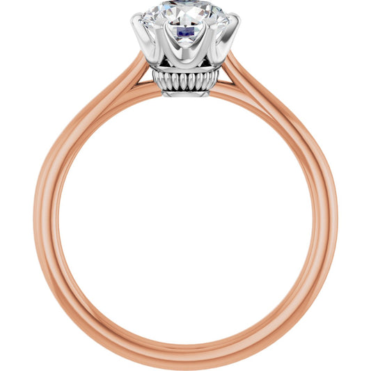 Round Solitaire Engagement Ring (6.5 Mm) Mounting - gallery - Series 122004