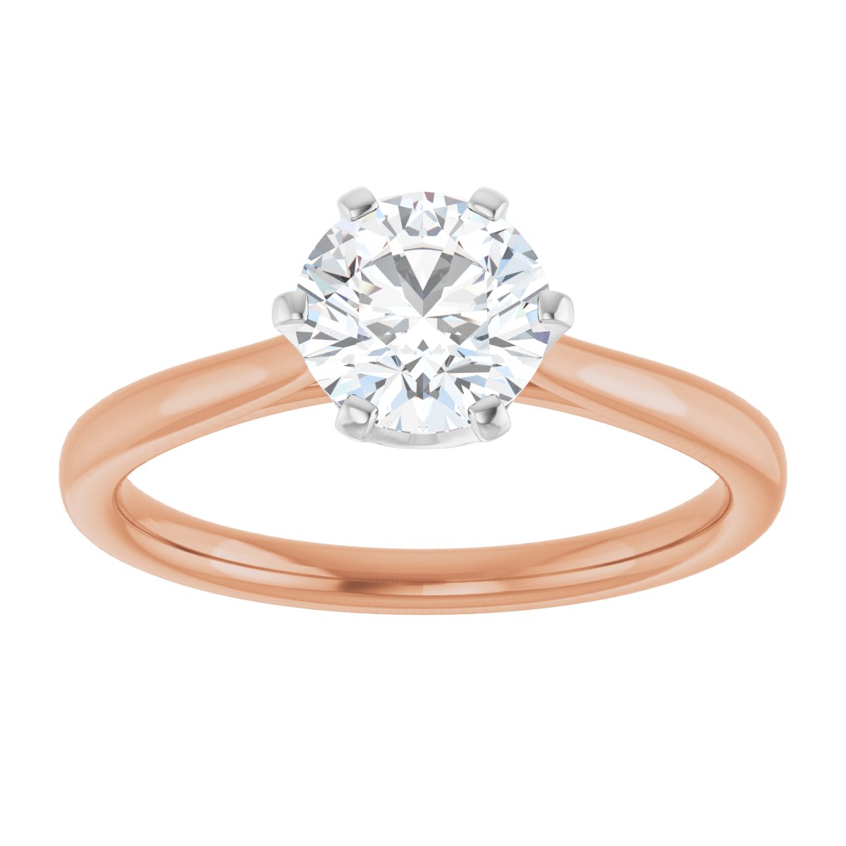 Round Solitaire Engagement Ring (6.5 Mm) Mounting - gallery - Series 122004