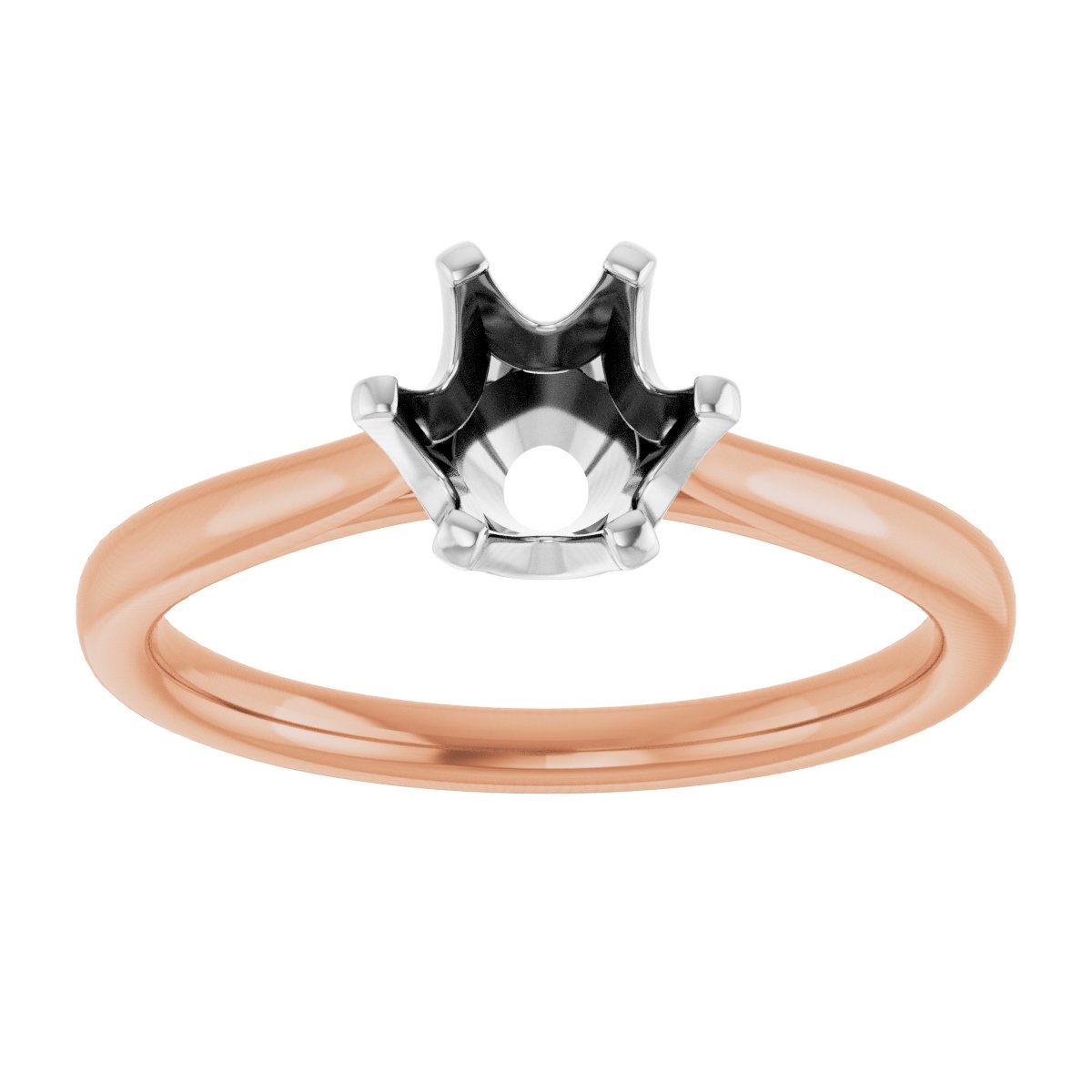 Round Solitaire Engagement Ring (6.5 Mm) Mounting - gallery - Series 122004