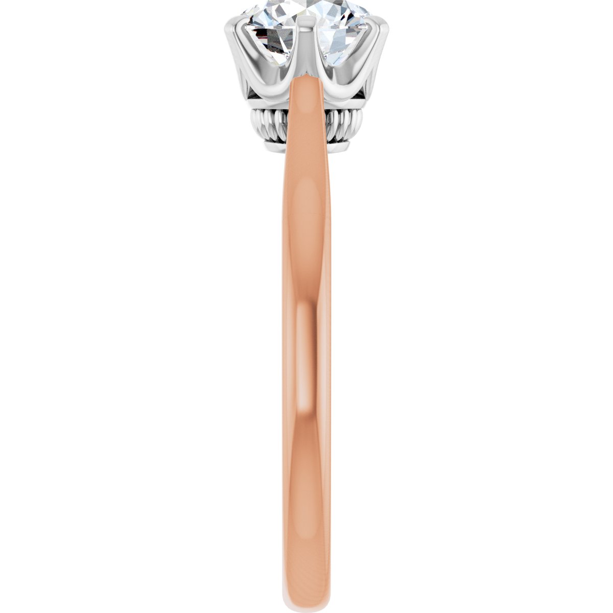 Round Solitaire Engagement Ring (6.5 Mm) Mounting - gallery - Series 122004