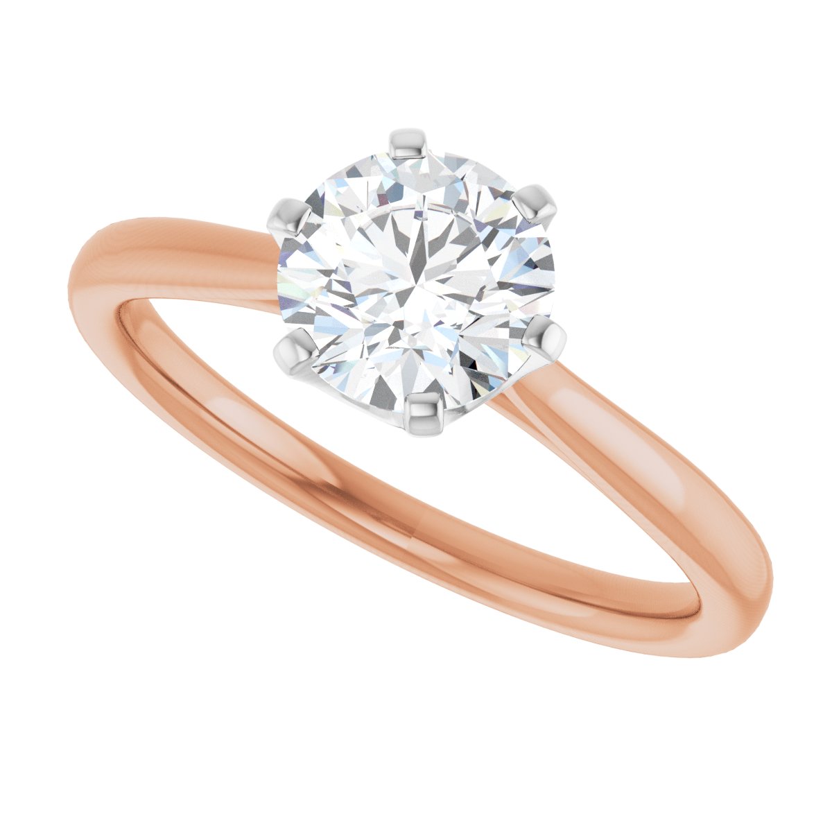 Round Solitaire Engagement Ring (6.5 Mm) Mounting - gallery - Series 122004