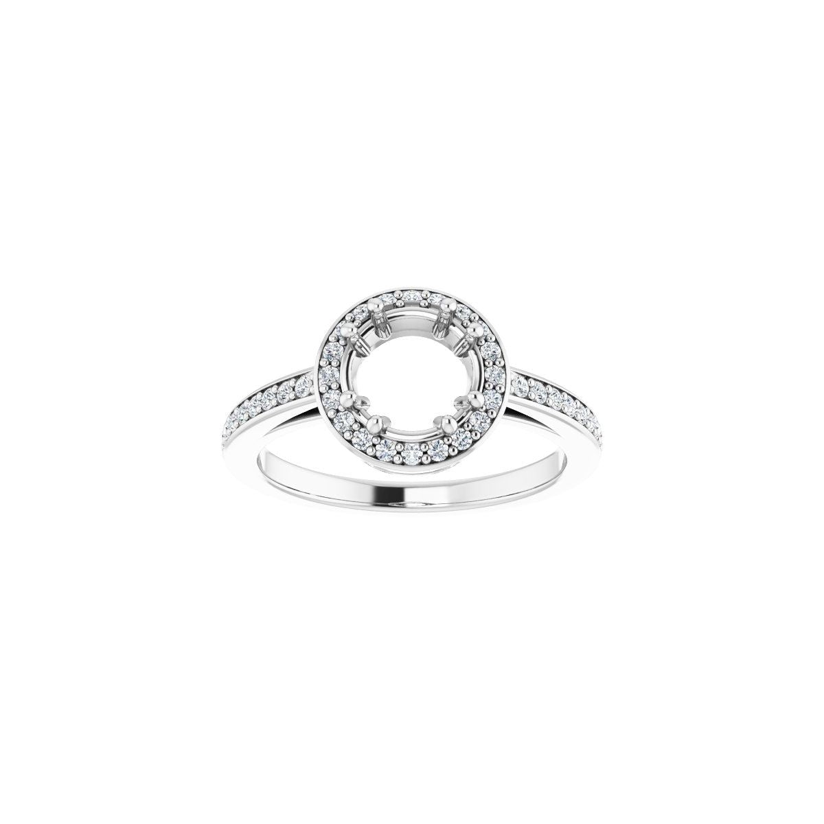 Round Halo-Style Engagement Ring Semi-Mount - gallery - Series 122088