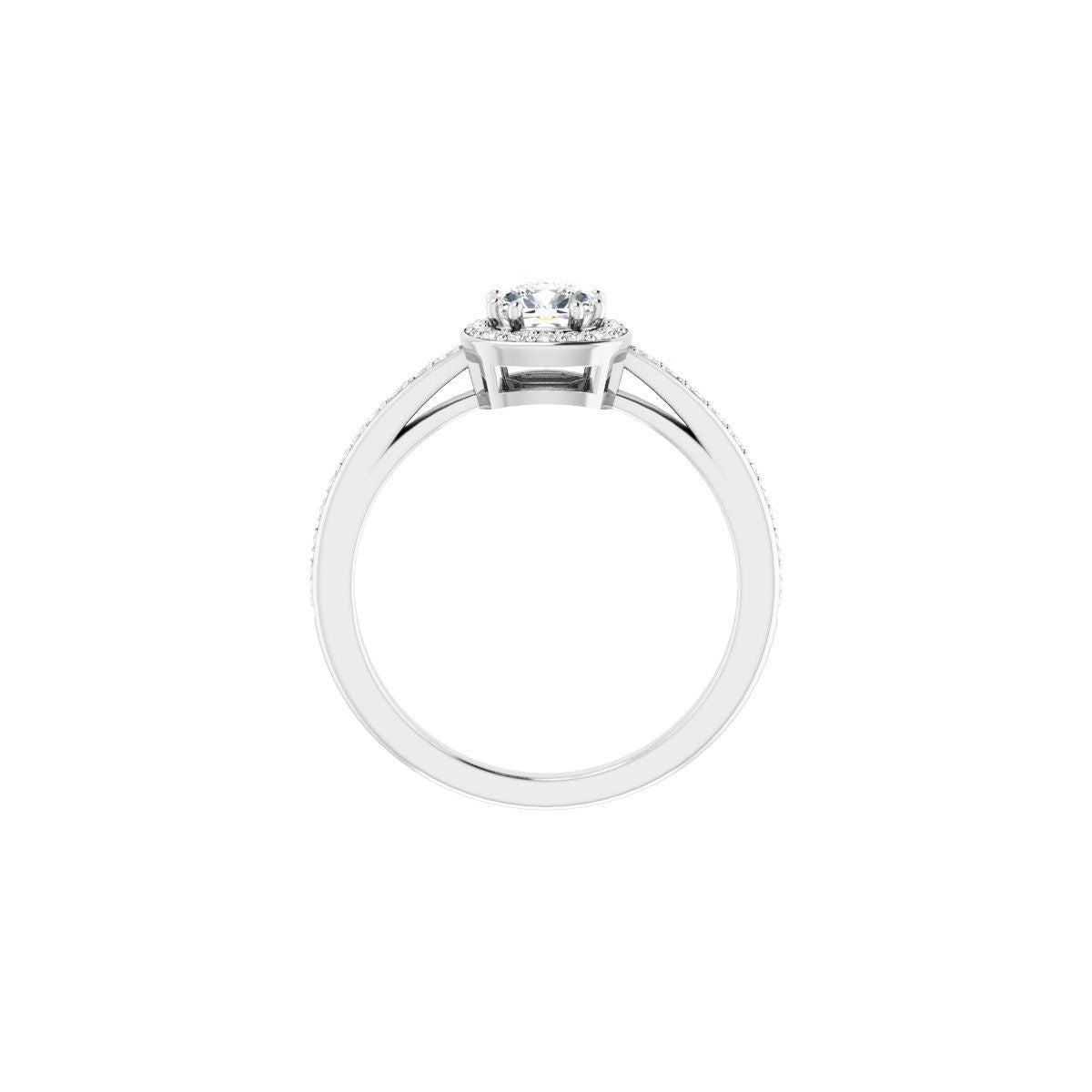 Cushion Halo-Style Engagement Ring Semi-Mount - gallery - Series 122088