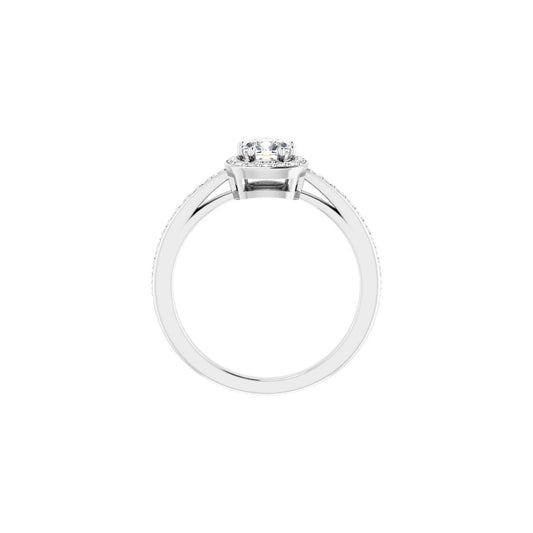Cushion Halo-Style Engagement Ring Semi-Mount - gallery - Series 122088