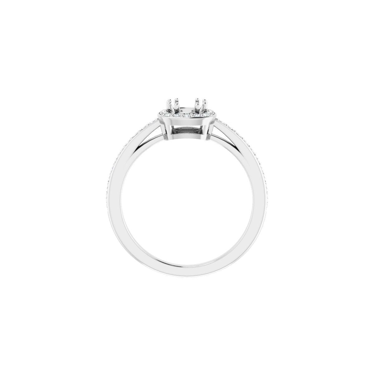 Cushion Halo-Style Engagement Ring Semi-Mount - gallery - Series 122088