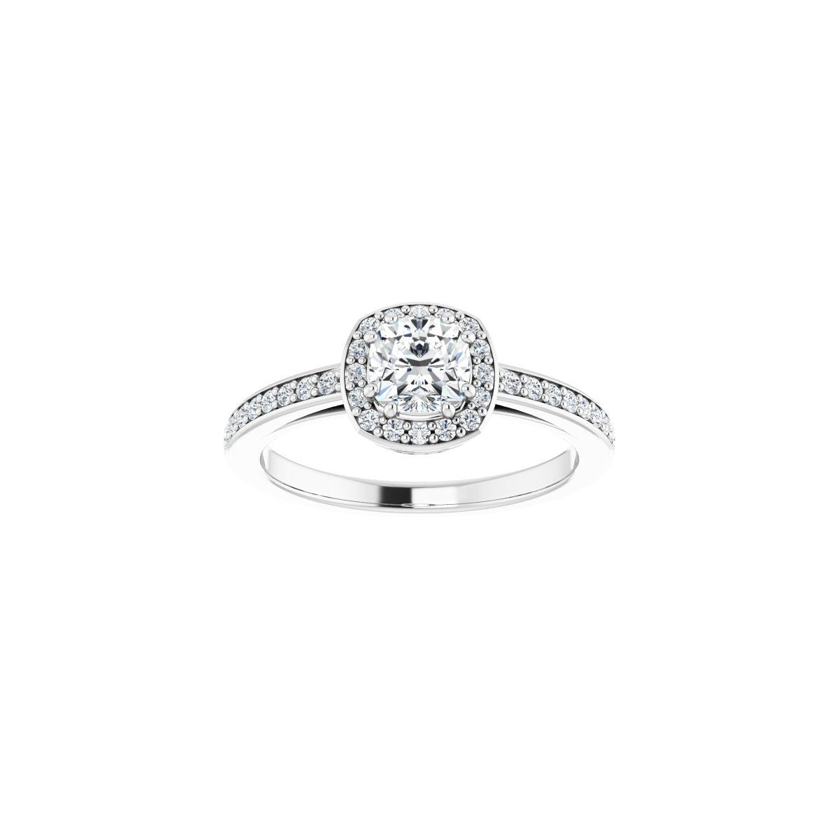 Cushion Halo-Style Engagement Ring Semi-Mount - gallery - Series 122088