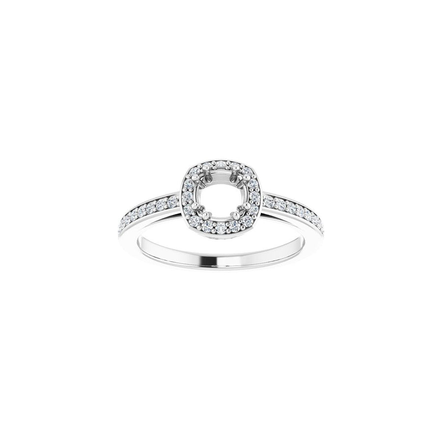 Cushion Halo-Style Engagement Ring Semi-Mount - gallery - Series 122088