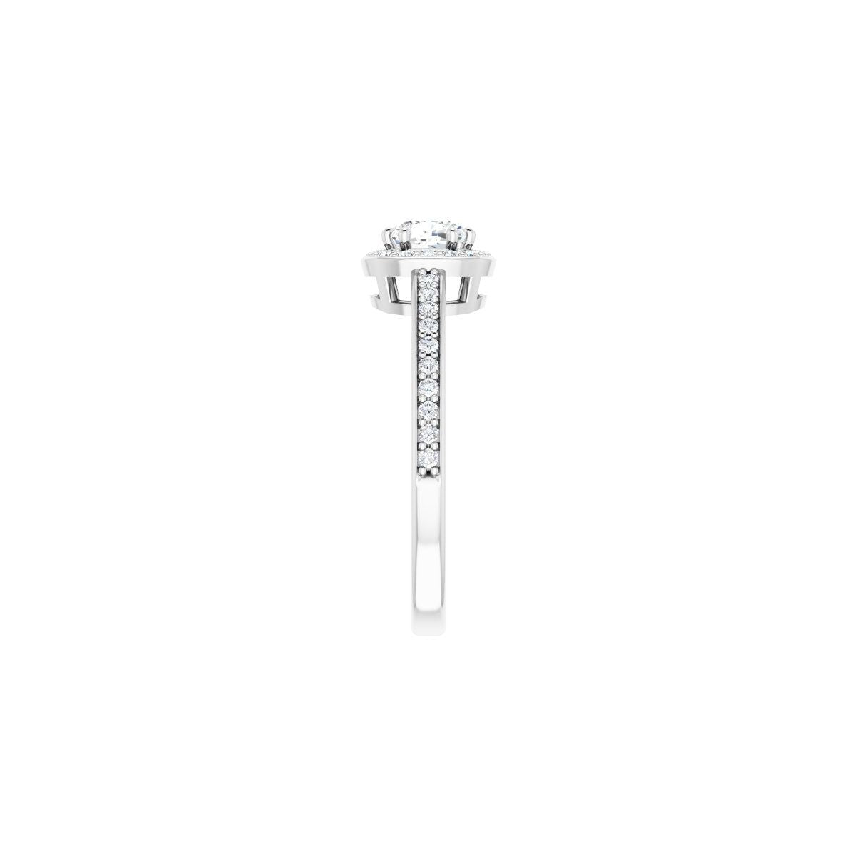 Cushion Halo-Style Engagement Ring Semi-Mount - gallery - Series 122088