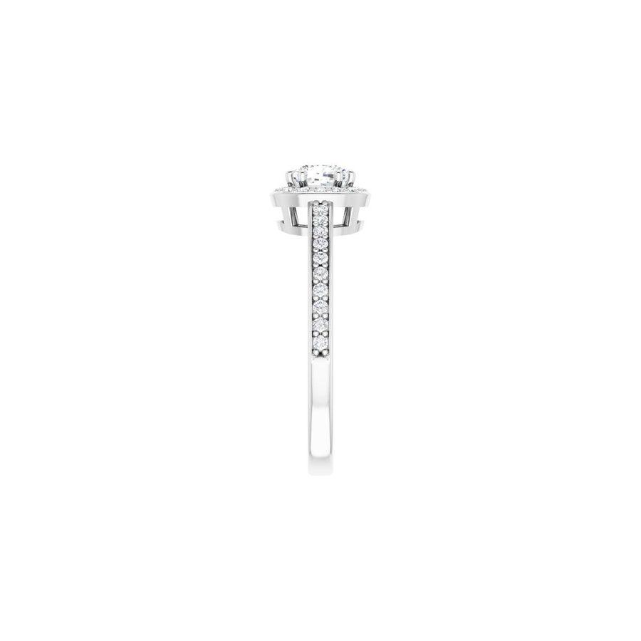Cushion Halo-Style Engagement Ring Semi-Mount - gallery - Series 122088