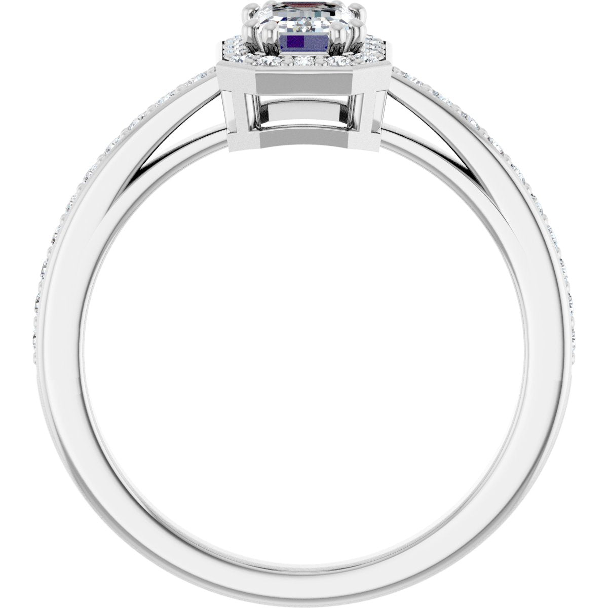Emerald Halo-Style Engagement Ring Semi-Mount - gallery - Series 122088