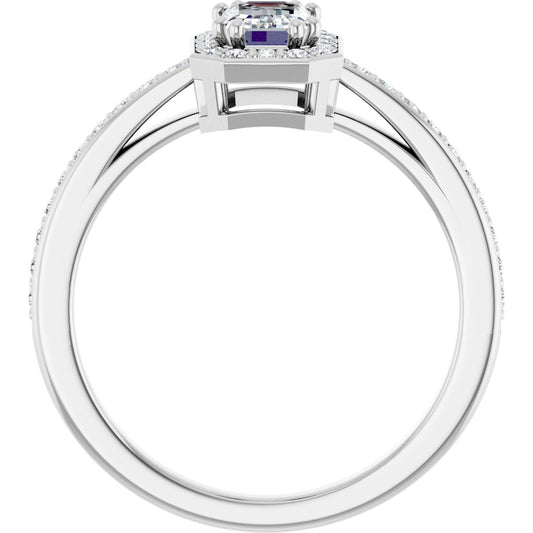 Emerald Halo-Style Engagement Ring Semi-Mount - gallery - Series 122088