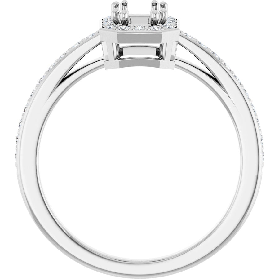 Emerald Halo-Style Engagement Ring Semi-Mount - gallery - Series 122088