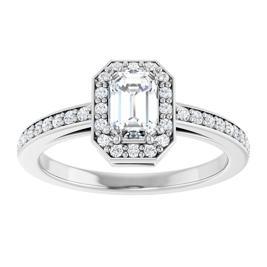 Emerald Halo-Style Engagement Ring Semi-Mount - gallery - Series 122088