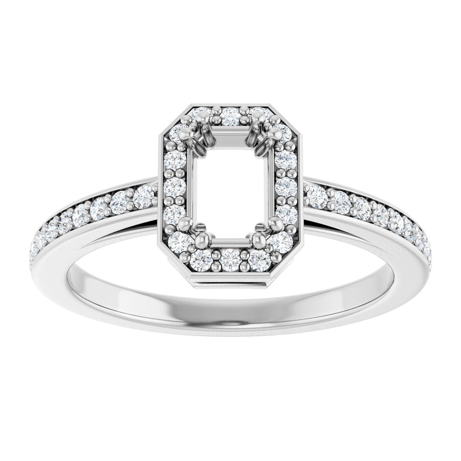 Emerald Halo-Style Engagement Ring Semi-Mount - gallery - Series 122088