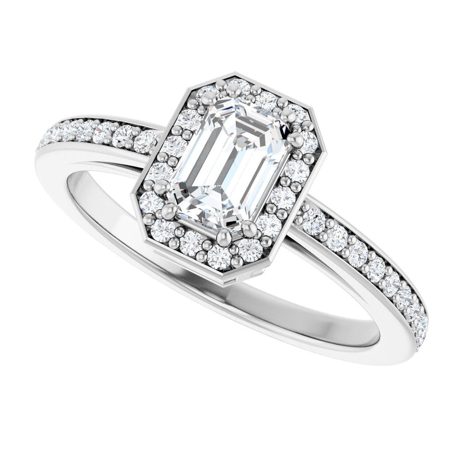 Emerald Halo-Style Engagement Ring Semi-Mount - gallery - Series 122088