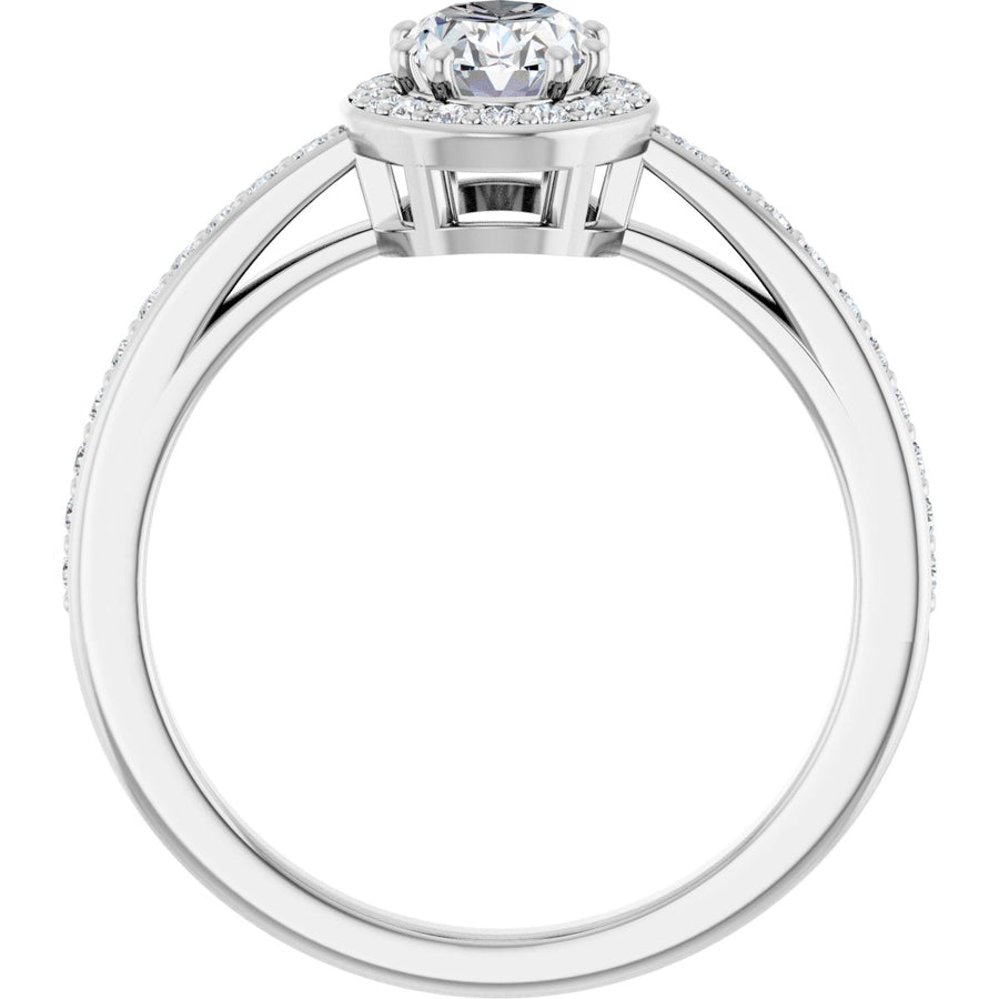 Oval Halo-Style Engagement Ring Semi-Mount - gallery - Series 122088