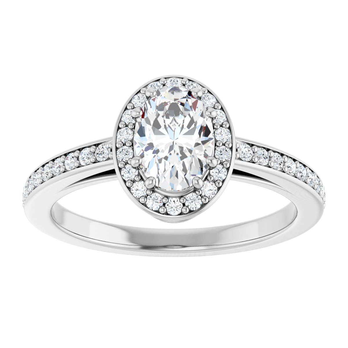 Oval Halo-Style Engagement Ring Semi-Mount - gallery - Series 122088