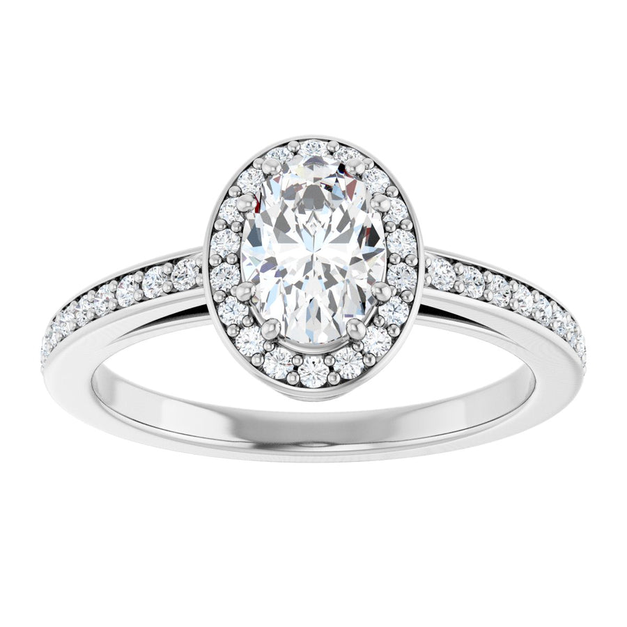 Oval Halo-Style Engagement Ring Semi-Mount - gallery - Series 122088