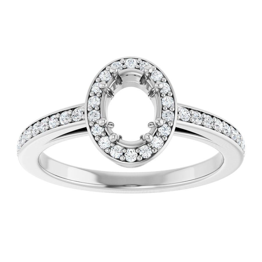 Oval Halo-Style Engagement Ring Semi-Mount - gallery - Series 122088
