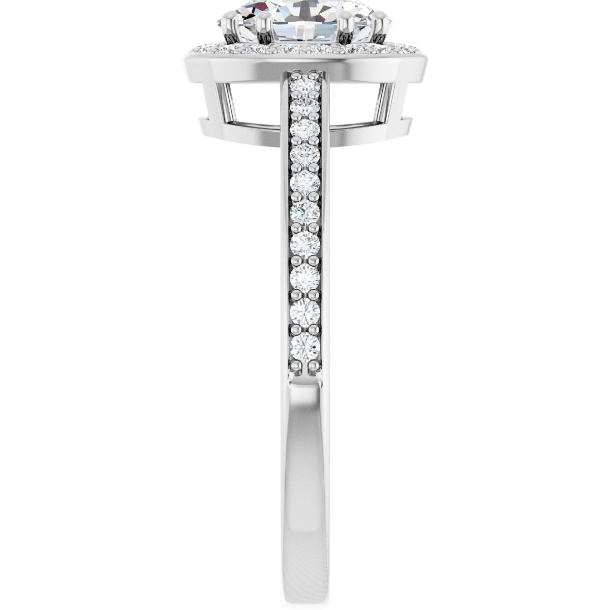 Oval Halo-Style Engagement Ring Semi-Mount - gallery - Series 122088