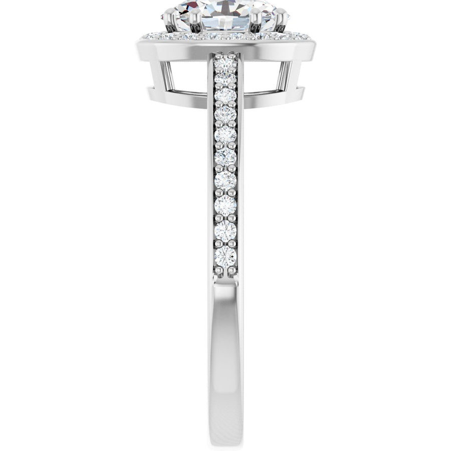 Oval Halo-Style Engagement Ring Semi-Mount - gallery - Series 122088