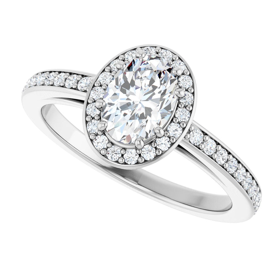 Oval Halo-Style Engagement Ring Semi-Mount - gallery - Series 122088