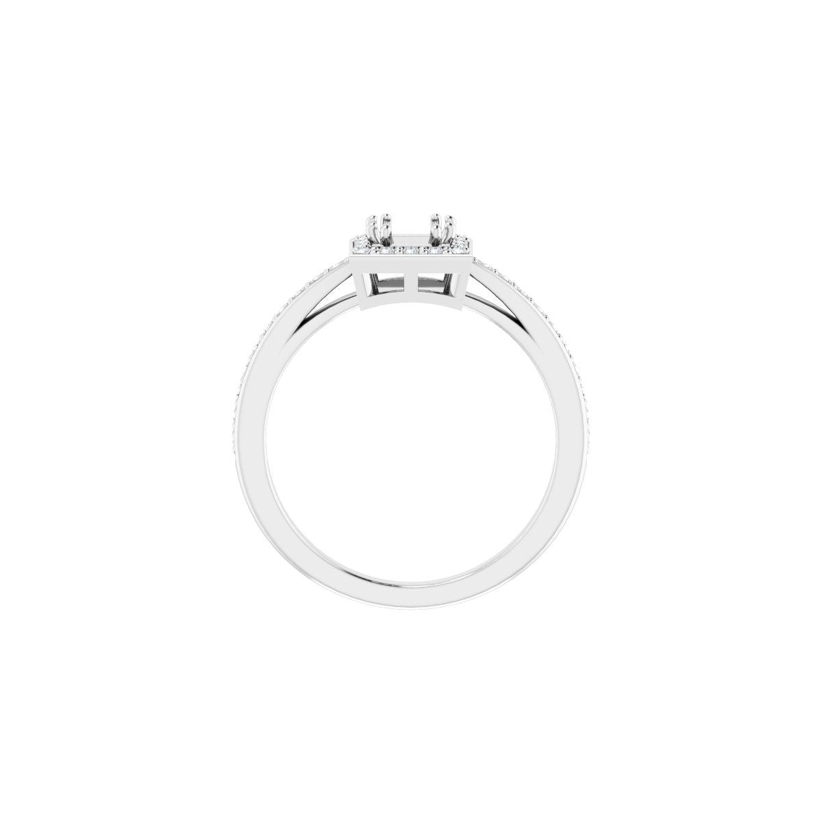 Square Halo-Style Engagement Ring Semi-Mount - gallery - Series 122088