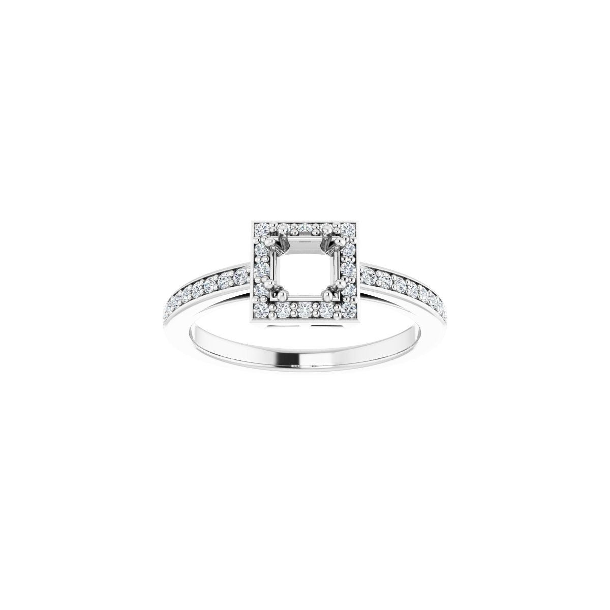 Square Halo-Style Engagement Ring Semi-Mount - gallery - Series 122088