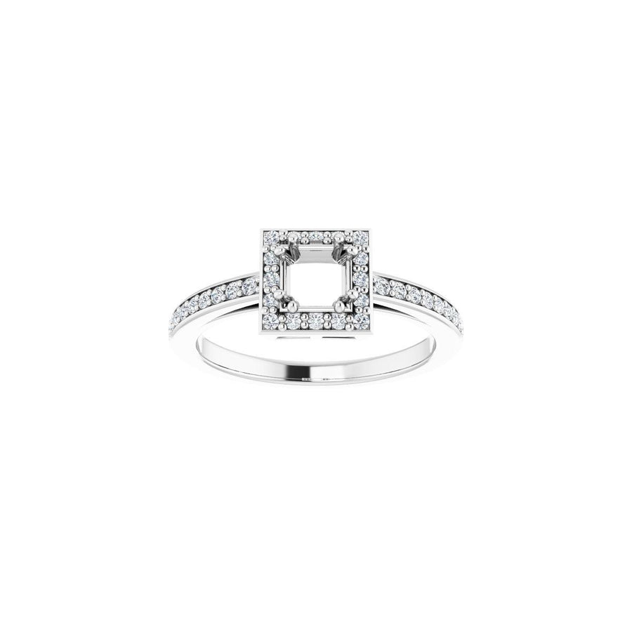 Square Halo-Style Engagement Ring Semi-Mount - gallery - Series 122088