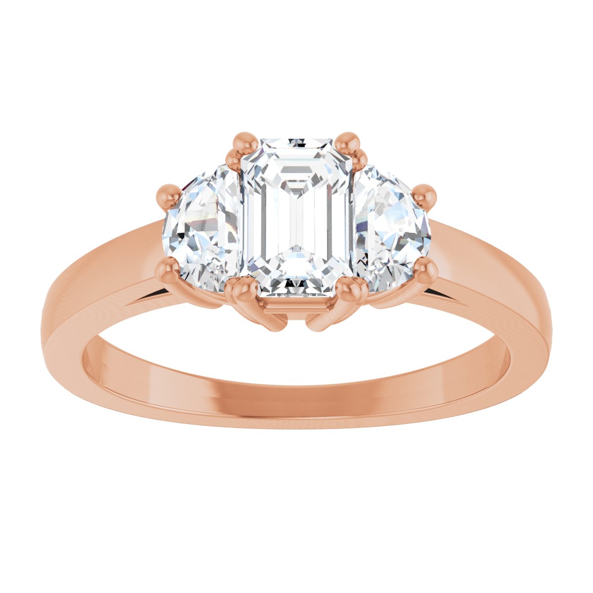 Emerald Three-Stone Engagement Ring Semi-Mount - gallery - Series 122104