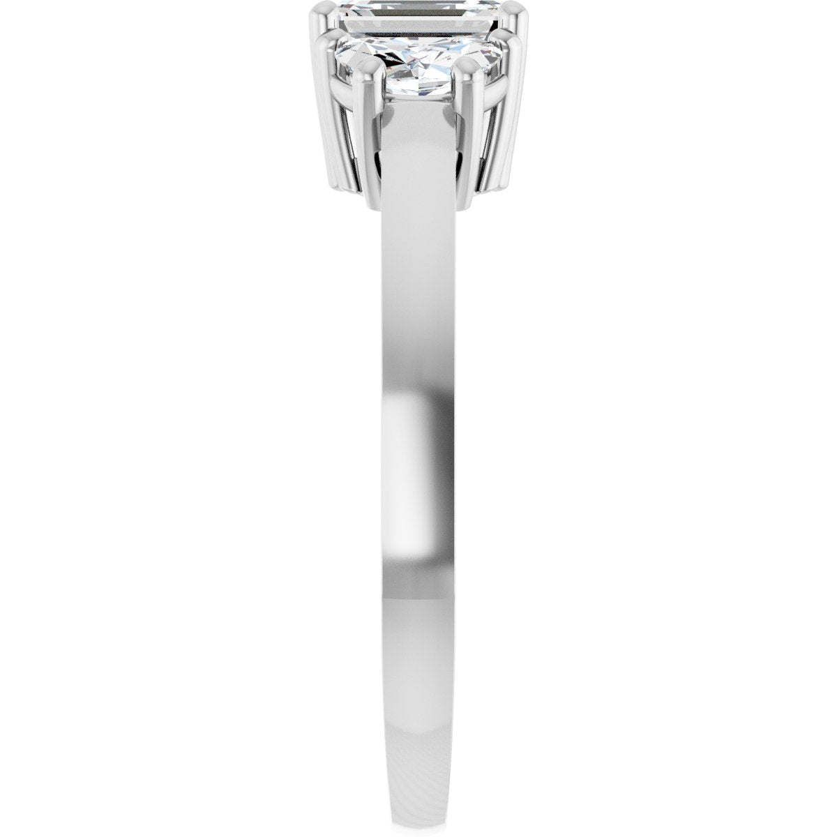Emerald Three-Stone Engagement Ring Semi-Mount - gallery - Series 122104