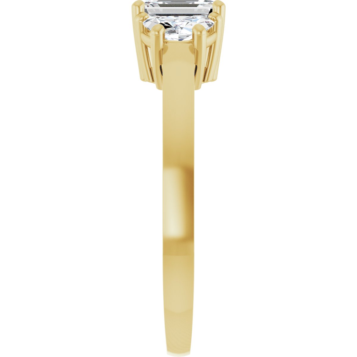 Emerald Three-Stone Engagement Ring Semi-Mount - gallery - Series 122104