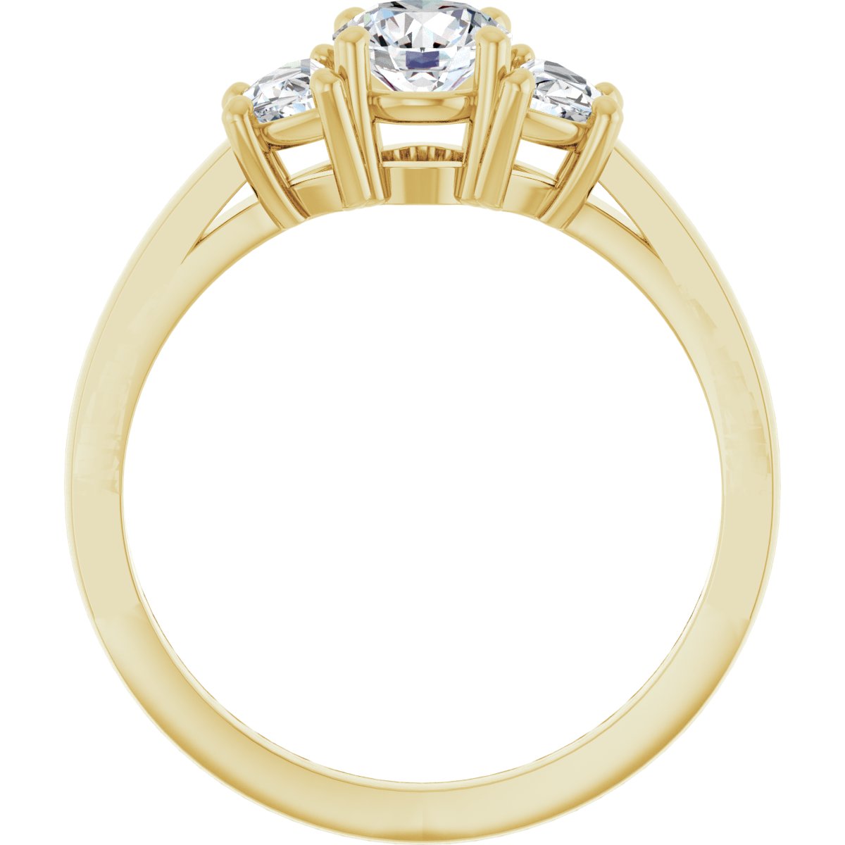 Round Three-Stone Engagement Ring Semi-Mount - gallery - Series 122104