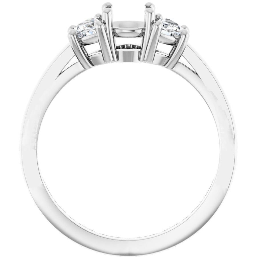 Round Three-Stone Engagement Ring Semi-Mount - gallery - Series 122104