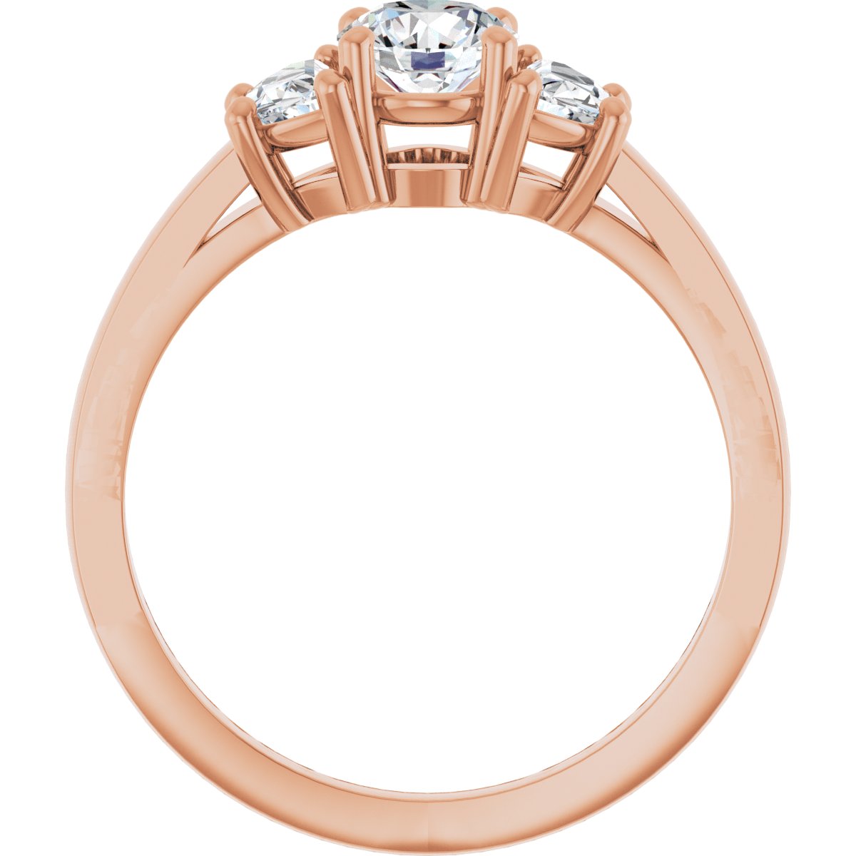 Round Three-Stone Engagement Ring Semi-Mount - gallery - Series 122104