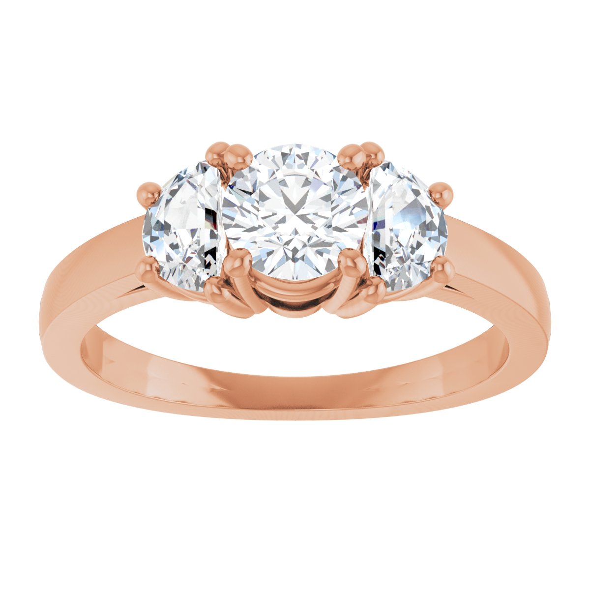 Round Three-Stone Engagement Ring Semi-Mount - gallery - Series 122104