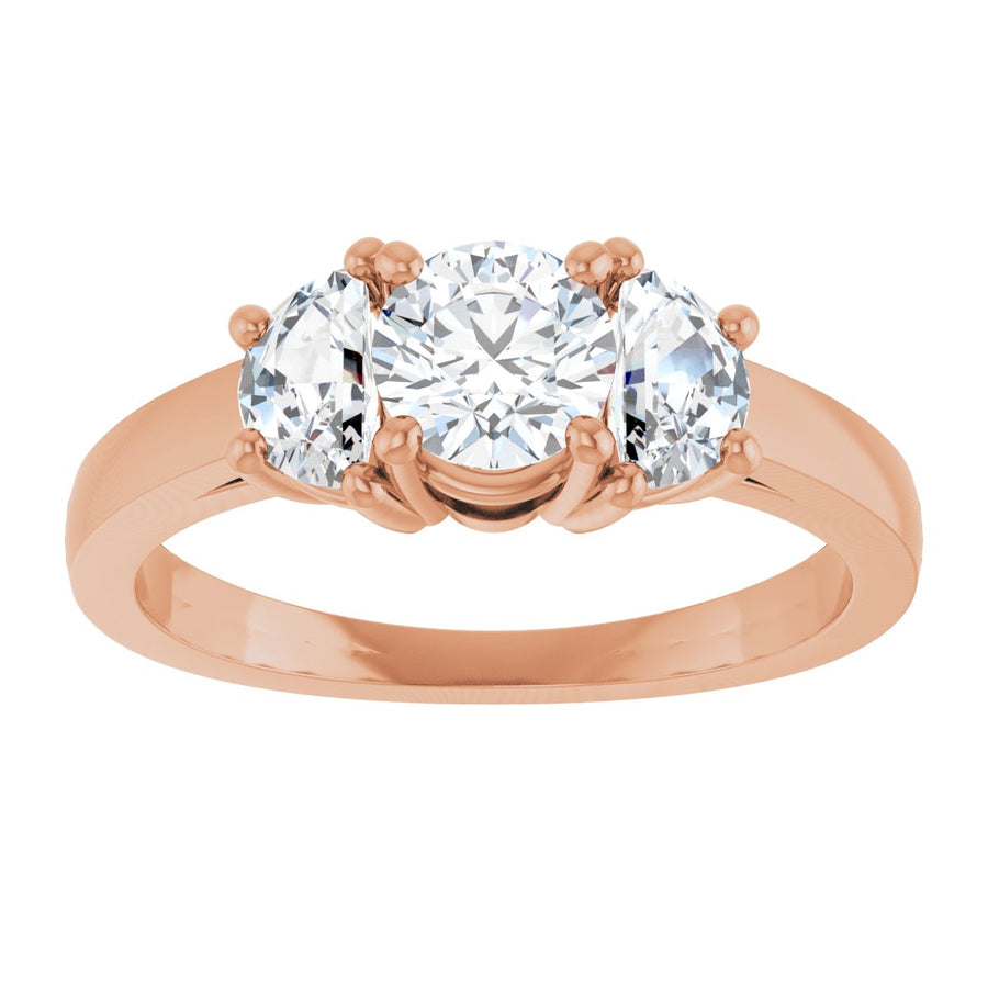 Round Three-Stone Engagement Ring Semi-Mount - gallery - Series 122104