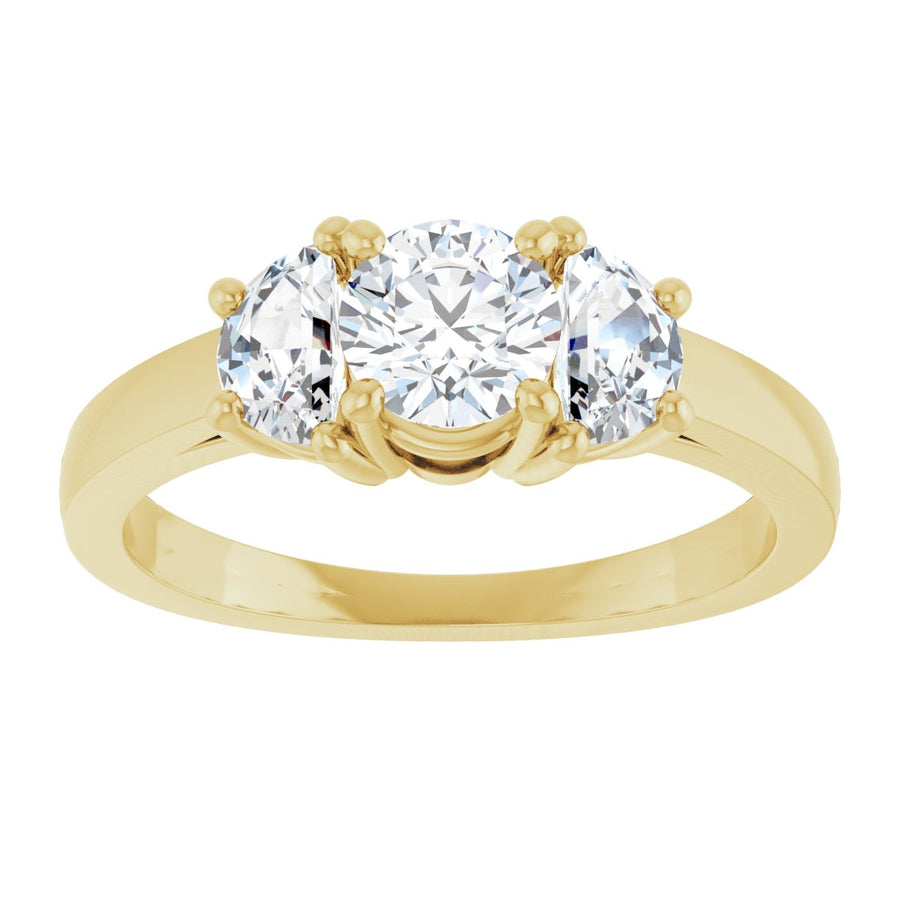 Round Three-Stone Engagement Ring Semi-Mount - gallery - Series 122104