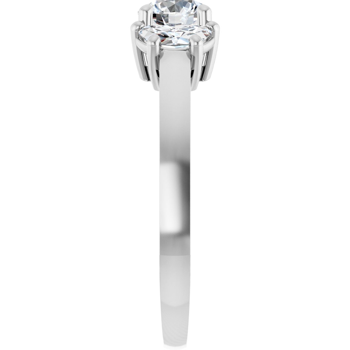 Round Three-Stone Engagement Ring Semi-Mount - gallery - Series 122104