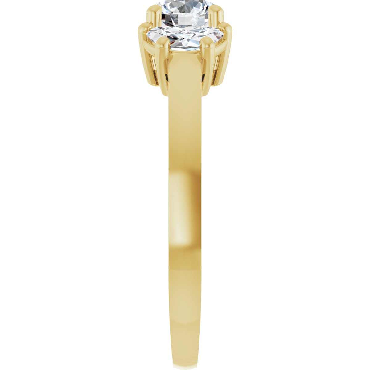 Round Three-Stone Engagement Ring Semi-Mount - gallery - Series 122104