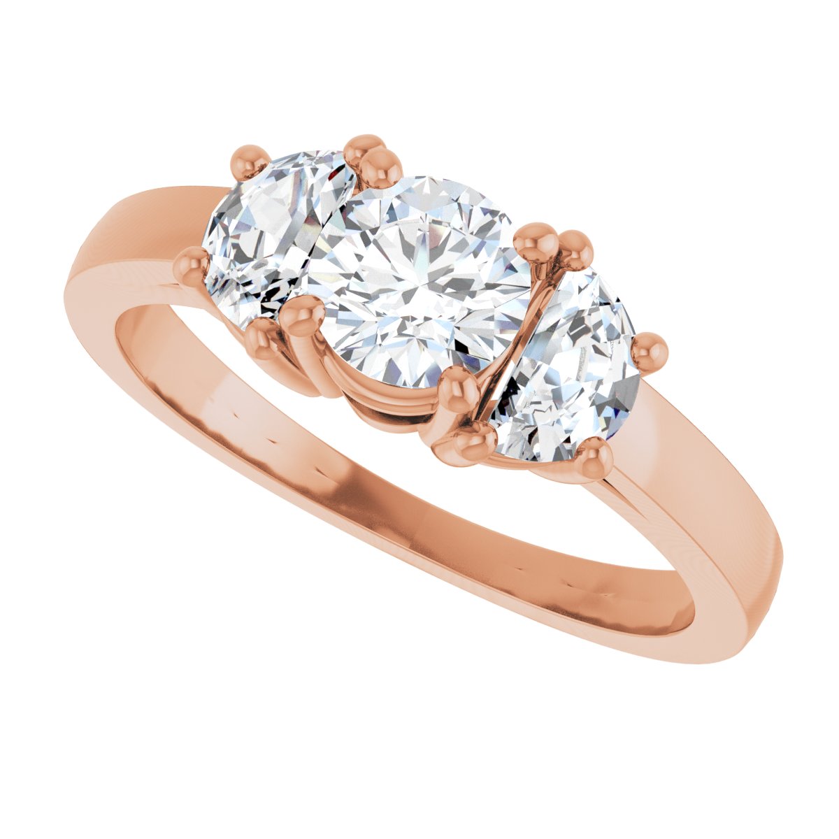 Round Three-Stone Engagement Ring Semi-Mount - gallery - Series 122104